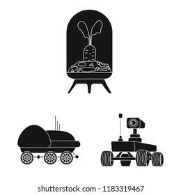Vector design of mars and space sign. Set of mars and planet vector icon for stock.