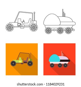 Vector design of mars and space sign. Collection of mars and planet vector icon for stock.