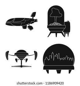 Vector design of mars and space sign. Collection of mars and planet vector icon for stock.