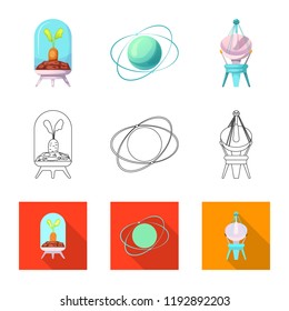 Vector design of mars and space sign. Collection of mars and planet vector icon for stock.