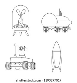 Vector design of mars and space sign. Collection of mars and planet vector icon for stock.