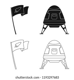 Vector design of mars and space sign. Collection of mars and planet vector icon for stock.