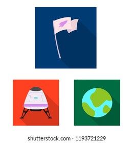 Vector design of mars and space sign. Collection of mars and planet vector icon for stock.
