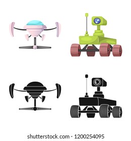 Vector design of mars and space sign. Collection of mars and planet stock vector illustration.