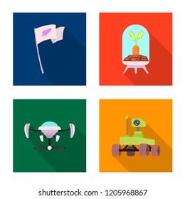 Vector design of mars and space sign. Set of mars and planet vector icon for stock.