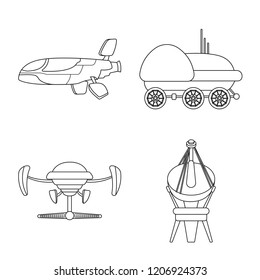 Vector design of mars and space sign. Set of mars and planet vector icon for stock.