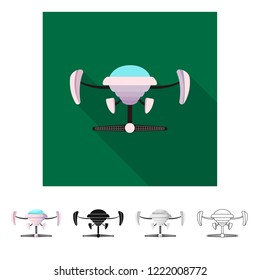 Vector design of mars and space sign. Set of mars and planet stock symbol for web.