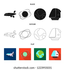 Vector design of mars and space sign. Set of mars and planet stock vector illustration.