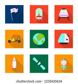 Vector design of mars and space sign. Collection of mars and planet vector icon for stock.