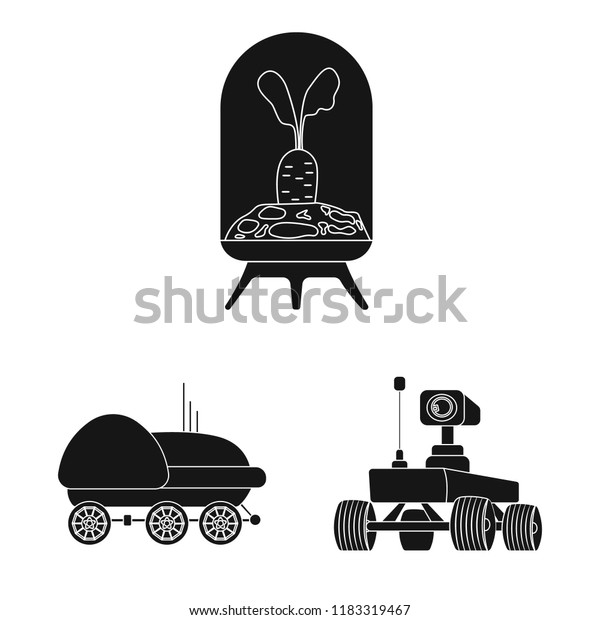 Vector design of mars and space sign. Set of\
mars and planet vector icon for\
stock.