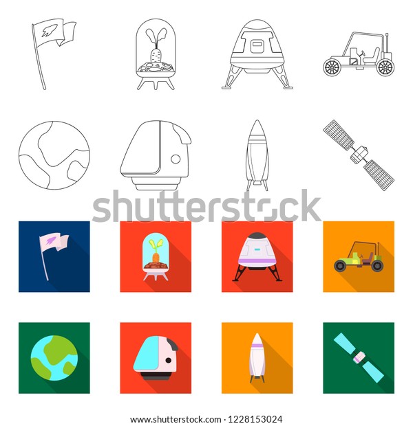 Vector design of mars and space\
sign. Collection of mars and planet stock vector\
illustration.