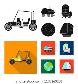 Vector design of mars and space symbol. Collection of mars and planet stock symbol for web.