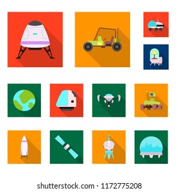 Vector design of mars and space symbol. Set of mars and planet vector icon for stock.