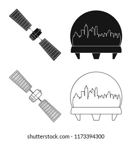 Vector design of mars and space symbol. Collection of mars and planet vector icon for stock.