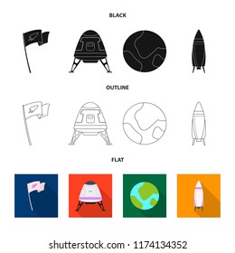 Vector design of mars and space symbol. Collection of mars and planet stock vector illustration.