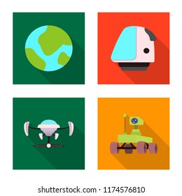Vector design of mars and space symbol. Collection of mars and planet stock symbol for web.