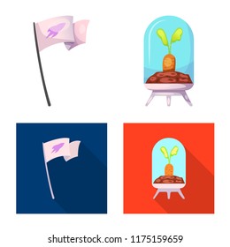 Vector design of mars and space symbol. Collection of mars and planet stock symbol for web.