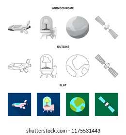Vector design of mars and space symbol. Collection of mars and planet stock symbol for web.