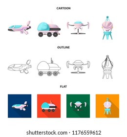 Vector design of mars and space symbol. Set of mars and planet vector icon for stock.