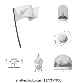Vector design of mars and space symbol. Collection of mars and planet stock vector illustration.