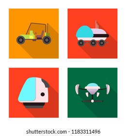 Vector design of mars and space symbol. Set of mars and planet stock symbol for web.