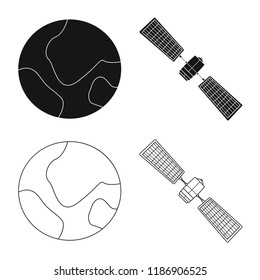 Vector design of mars and space symbol. Collection of mars and planet stock symbol for web.