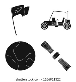 Vector design of mars and space symbol. Set of mars and planet stock symbol for web.