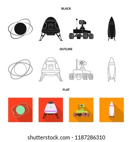 Vector design of mars and space symbol. Set of mars and planet vector icon for stock.