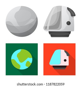 Vector design of mars and space symbol. Collection of mars and planet stock vector illustration.