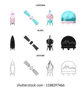 Vector design of mars and space symbol. Collection of mars and planet stock vector illustration.
