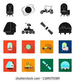 Vector design of mars and space symbol. Set of mars and planet stock symbol for web.