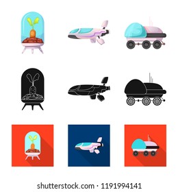 Vector design of mars and space symbol. Set of mars and planet stock vector illustration.