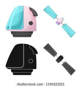 Vector design of mars and space symbol. Set of mars and planet vector icon for stock.