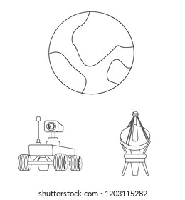 Vector design of mars and space symbol. Collection of mars and planet stock vector illustration.