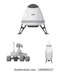 Vector design of mars and space symbol. Set of mars and planet stock vector illustration.