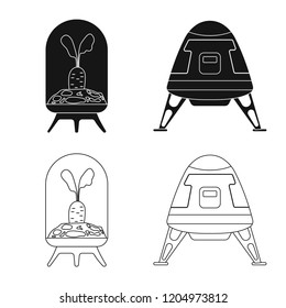 Vector design of mars and space symbol. Collection of mars and planet vector icon for stock.