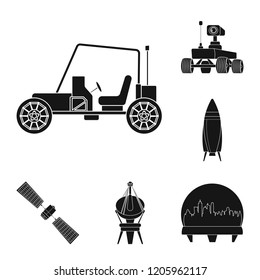 Vector design of mars and space symbol. Set of mars and planet stock vector illustration.