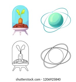 Vector design of mars and space symbol. Collection of mars and planet vector icon for stock.