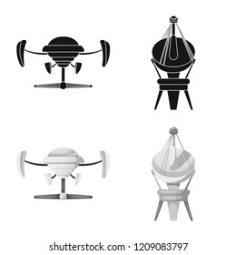 Vector design of mars and space symbol. Collection of mars and planet vector icon for stock.