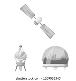 Vector design of mars and space symbol. Set of mars and planet stock vector illustration.