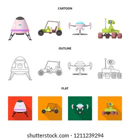 Vector design of mars and space symbol. Set of mars and planet stock vector illustration.