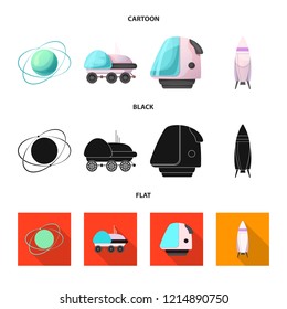 Vector design of mars and space symbol. Collection of mars and planet stock vector illustration.
