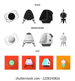 Vector design of mars and space symbol. Set of mars and planet stock symbol for web.