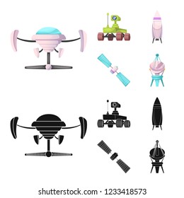 Vector design of mars and space symbol. Collection of mars and planet vector icon for stock.