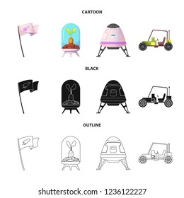 Vector design of mars and space symbol. Set of mars and planet vector icon for stock.