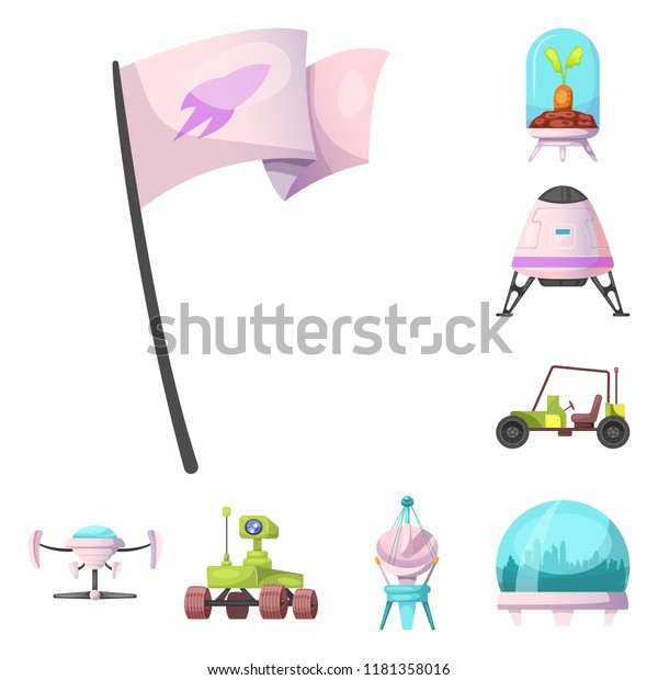 Vector design of mars and\
space symbol. Collection of mars and planet stock vector\
illustration.