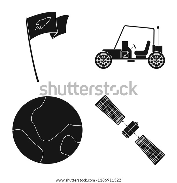 Vector design of mars and space symbol.\
Set of mars and planet stock symbol for\
web.