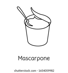 Vector design of mascarpone and cheese symbol. Graphic of mascarpone and meal stock vector illustration.