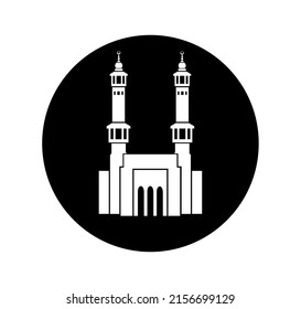 A Vector Design Of Masjid Al Haram Front Icon On White Background