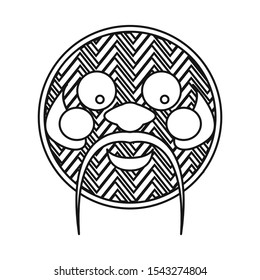 Vector design of mask and vietnamese logo. Web element of mask and art vector icon for stock.